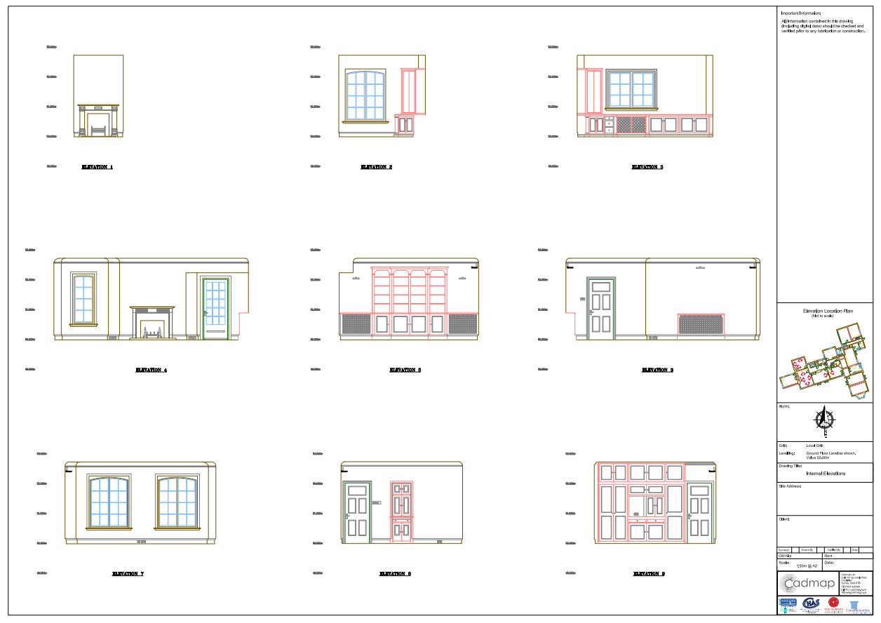 Internal Elevations drawings london surrey sussex