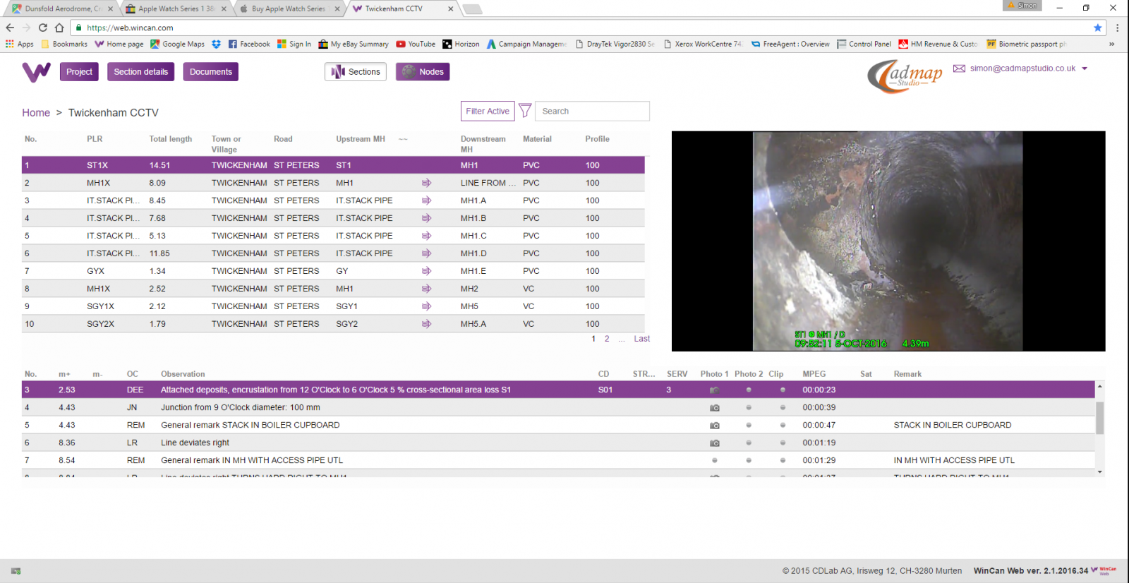 cctv drainage reports condition london surrey sussex